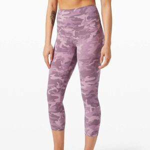 Lululemon Align Crop *21" Incognito Camo Pink Taupe Multi, size 4